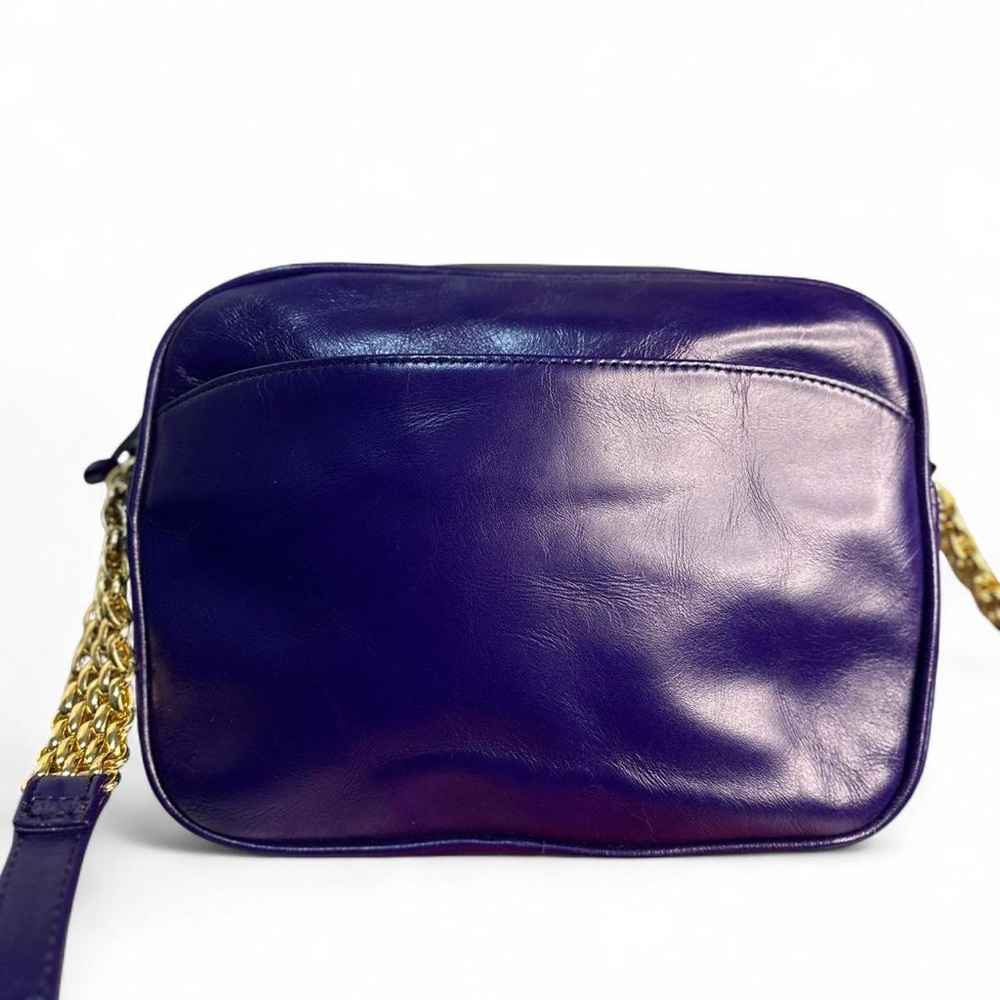 Elegant Purple Leather Crossbody Bag